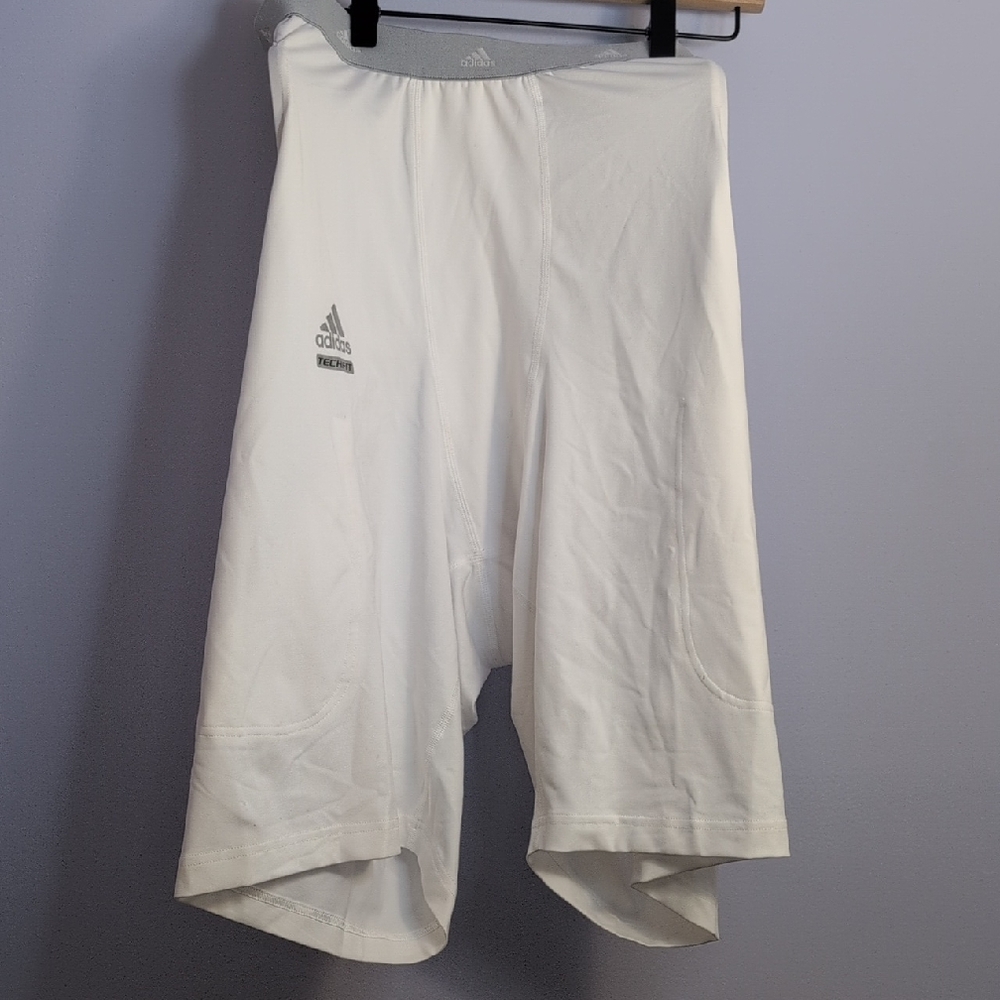 Adidas Men's 5XL Techfit Padded Compression Athletic Shorts White Climalite